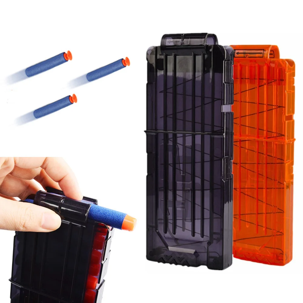 12 Reload Clip Magazines Round Darts Replacement Plastic Magazines Toy Gun Soft Bullet Clip For Nerf Pistol without bullet