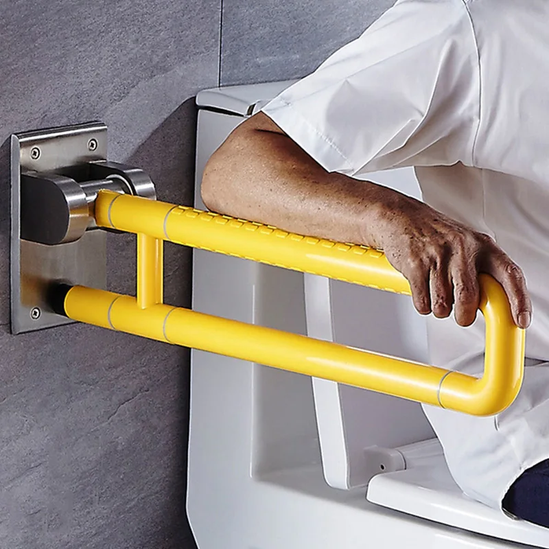 FOHEEL из нержавеющей стали поручни для туалета складные подлокотники защитные поручни для ванных комнат старый человек и доступные поручни - Цвет: yellow