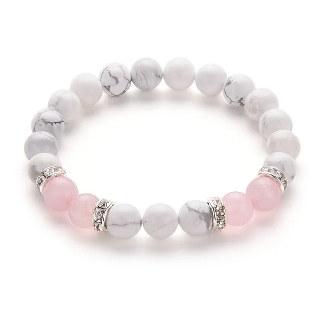 Bracelet Perle Quartz Rose