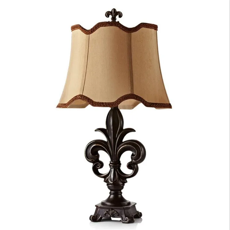 

Retro Country Rural Resin Fabric E27 Table Lamp for Living Room Bedroom Bedside Reading Lighting H 74cm 1533