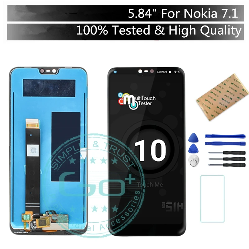 Оригинальный Для Nokia 7 1 ЖК экран сенсорный дигитайзер в сборе для Nokia7.1 дисплей 5 84