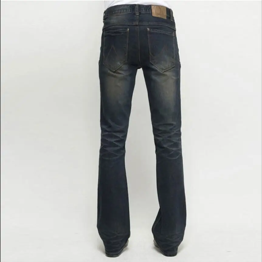 Vintage Blue Regular Fit Men Casual Boot Cut Slim Street Style