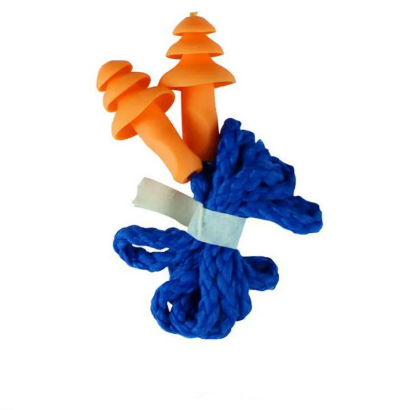 5pairs Soft Silicone Corded Ear Plugs ears Protector Reusable Hearing Protection Noise Reduction Earplugs