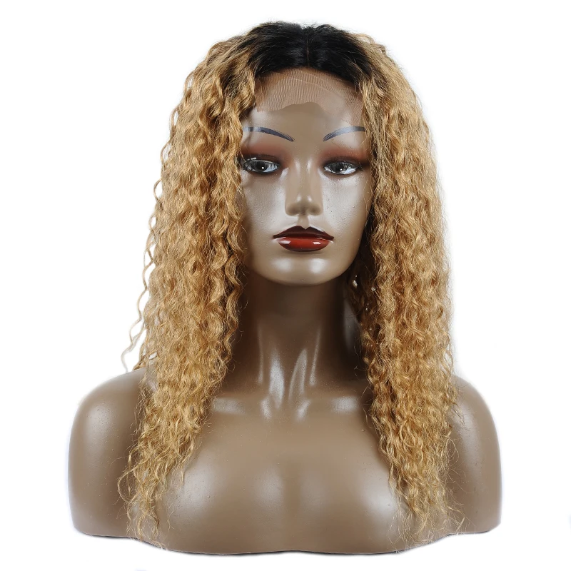 Remyblue T1B/27 Ombre Blonde 4*4 Lace Closure Human Hair Wigs Pre Plucked 180% Density Brazilian Water Wave Remy Human Hair Wigs