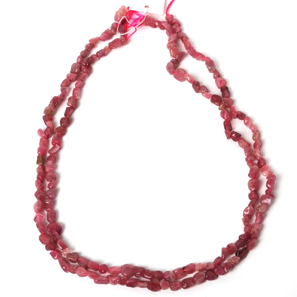 Best Selling 5-8mm Pink Tourmaline Straight Hole Stone 38cm/str Chip Beads Natural Chips For DIY Jewelry making | Украшения и