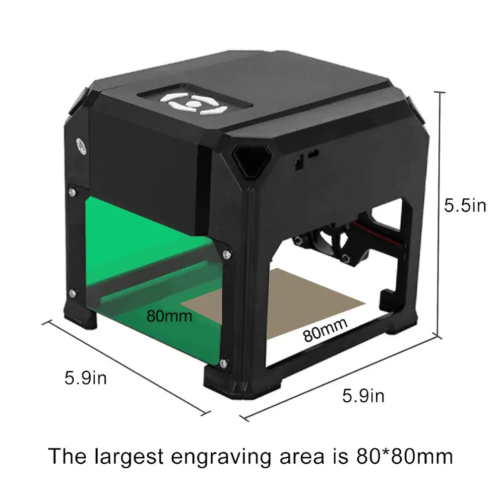 3000mW CNC Laser Engraver Bluetooth Desktop Laser Engraving Machine 80x80mm Mini Laser Engraver Woodworking DIY Mark Printer