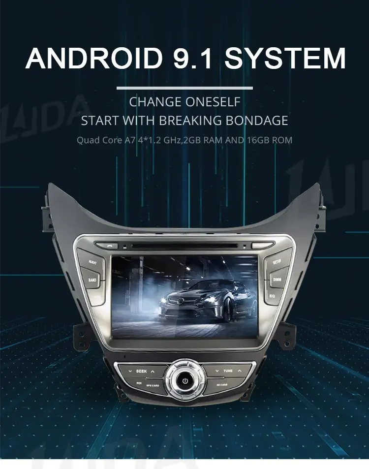 Discount LJDA Android 9.1 Car dvd player for Hyundai Elantra/Avante/I35 2011 2012 2013 2 Din Car Radio gps navigation stereo multimedia 1