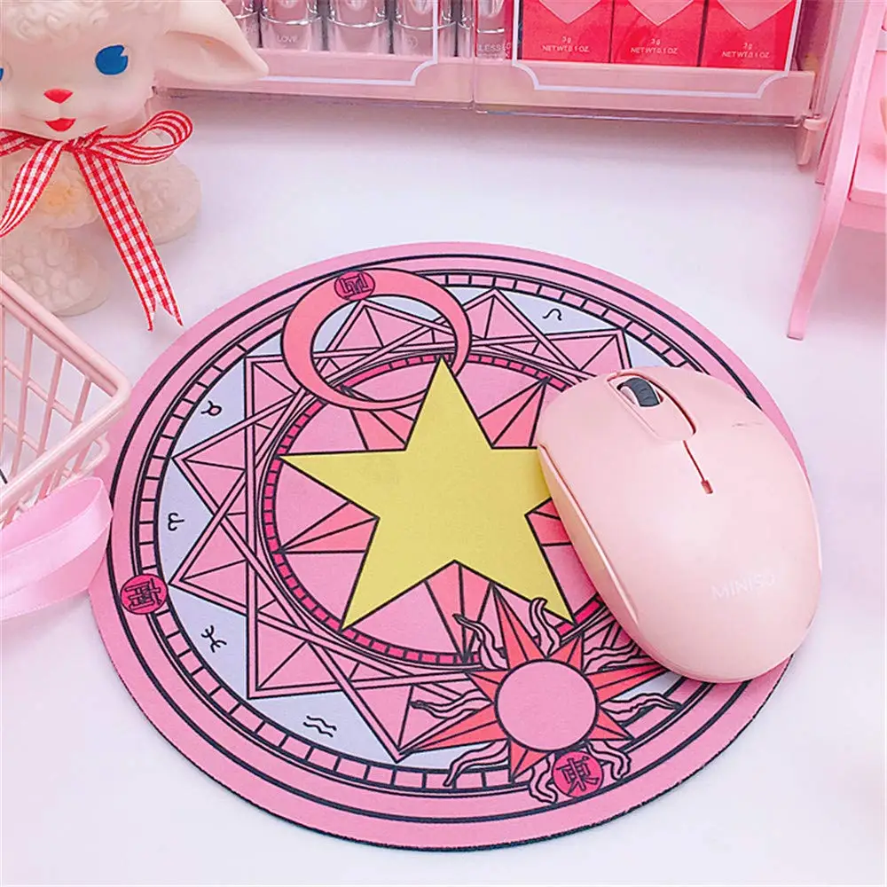 HOOWAN Round Mouse Pad Cute Magic Array Mat for Girls Gift office PC Soft thick Beautiful Romantic