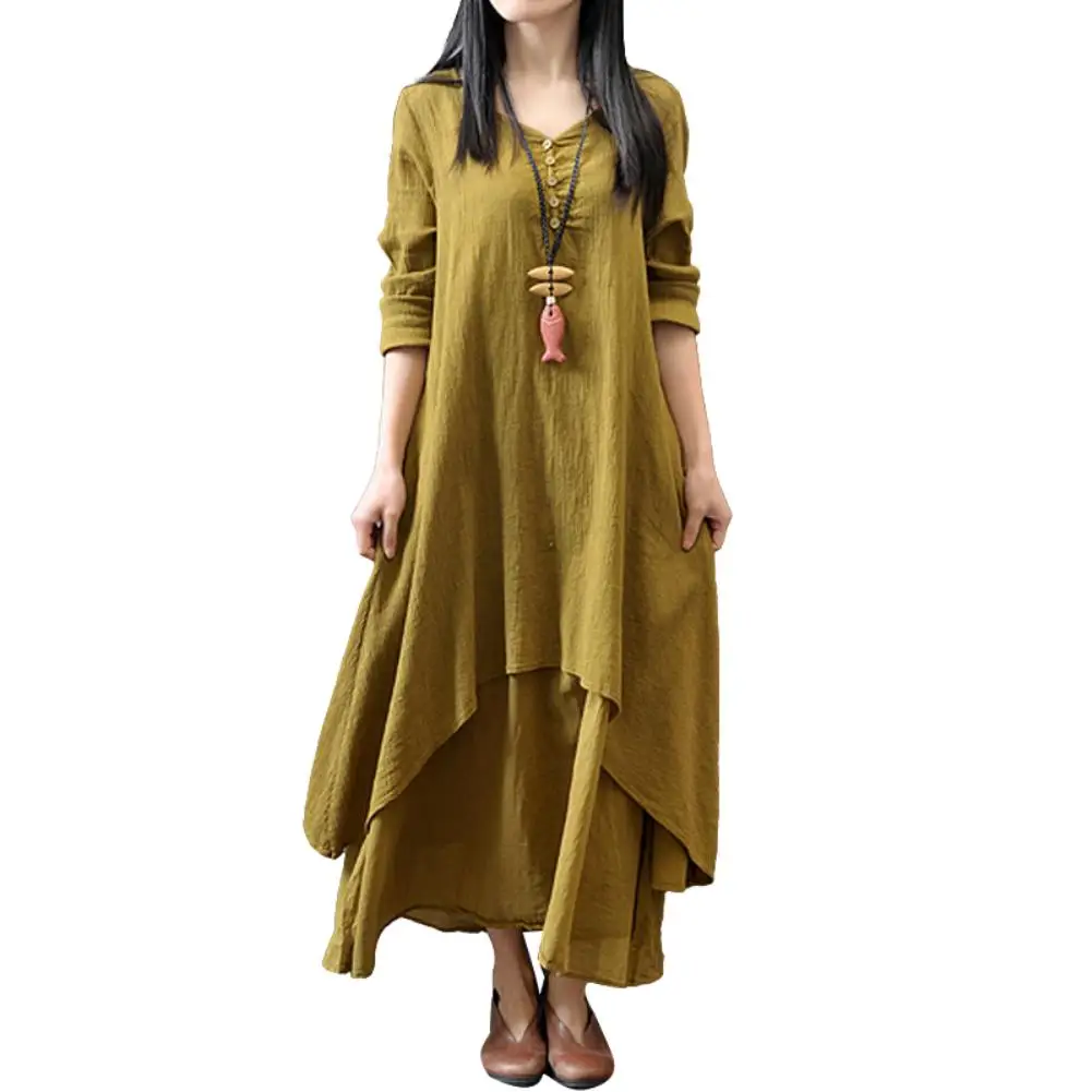 Plus Size Oversized Fashion Women Solid Color Long Sleeve Baggy Loose Layered Lady Summer Beach Party Long Maxi Dress Vestidos Plus Size Oversized Fashion Women Solid Color Long Sleeve Baggy Loose Layered Lady Summer Beach Party Long Maxi Dress Vestidos