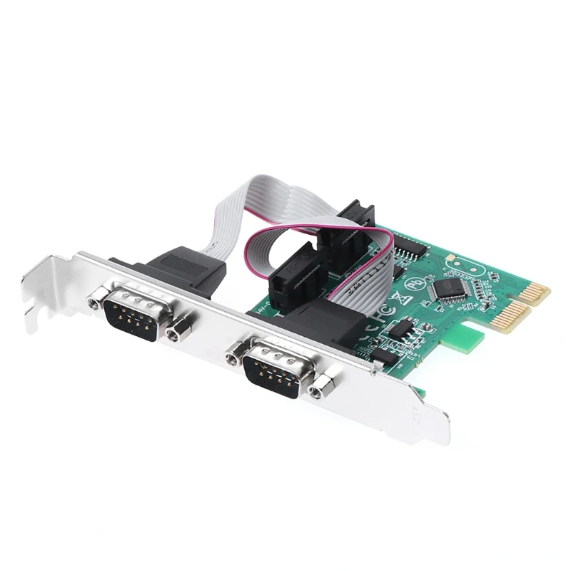 1 комплект PCI E к двойному последовательному DB9 RS232 адаптер последовательного