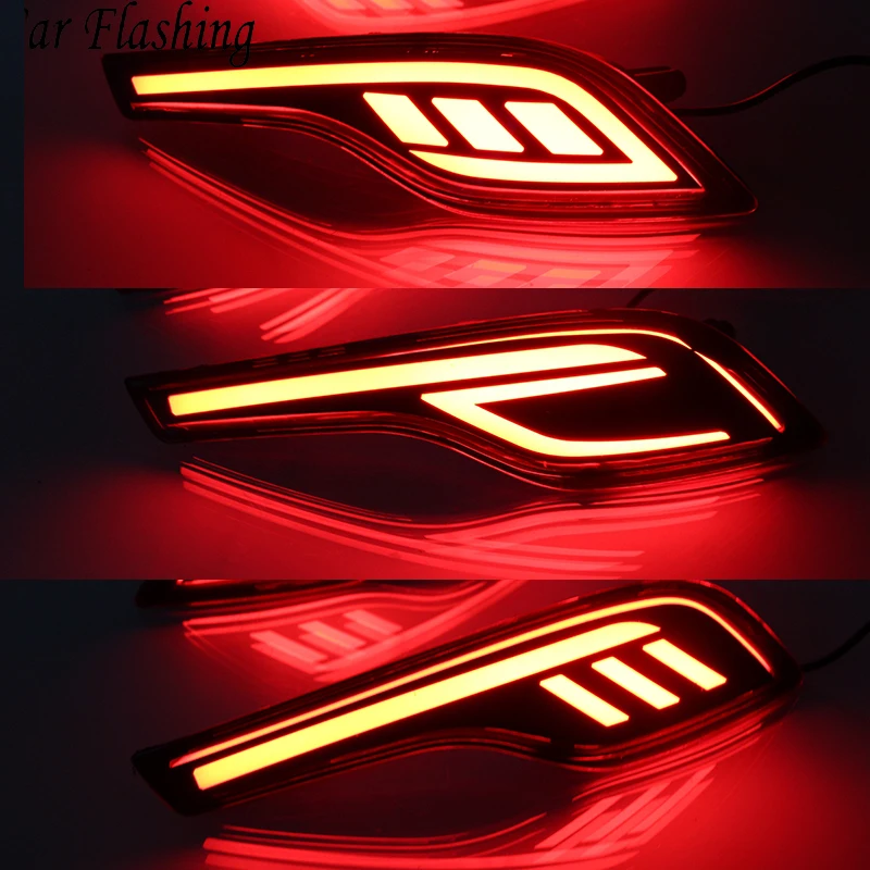 Автомобильная проблесковая 1 пара красный объектив светодиодный задний бампер отражатель лампы задние тормоза светильник противотуманная фара для Хонда сrv CR-V