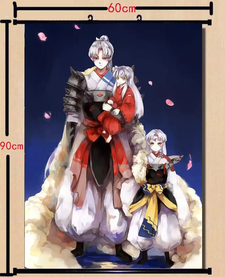 60*90 см аниме плакат прокрутка стены домашний декор Sesshoumaru Inuyasha японский