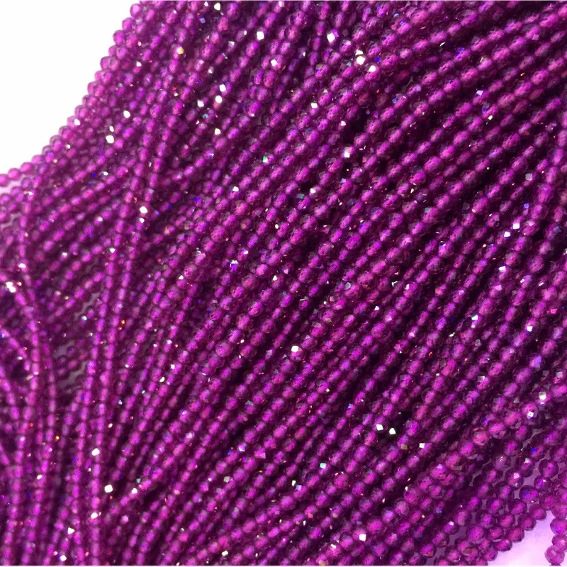 Натуральный высококачественный гранат из альмандита ААА, фиолетовый гранат, ручная огранка, круглые свободные маленькие Бусины 2 мм 1" 04311-G