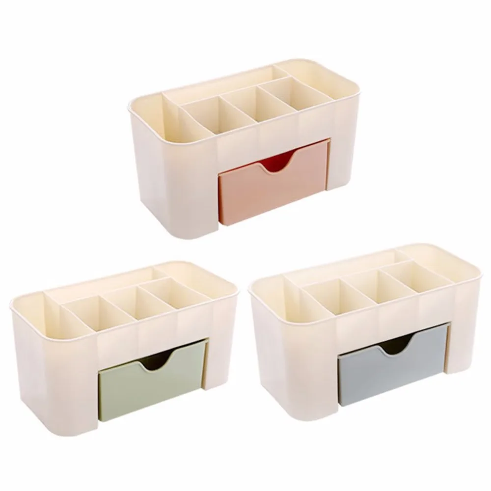 Ящик для хранения косметических ювелирных изделий, прочная пластиковая коробка для косметических кистей, держатель для помады на дистанционном управлении для домашнего офиса