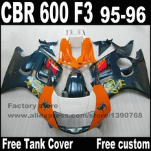 Высокое качество Обтекатели комплект для HONDA CBR 600 F3 1995 1996 зеленый оранжевый обтекатель обвесы cbr600 95 96 YP85