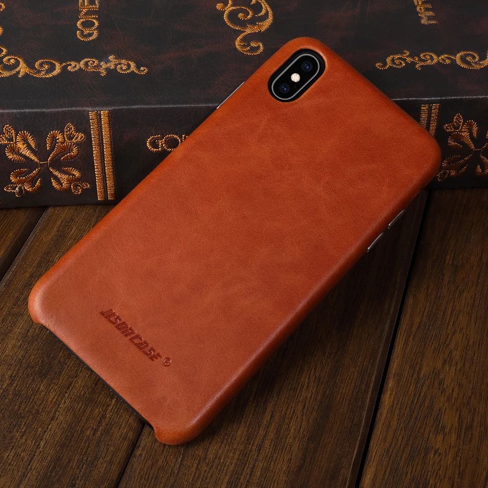 Jisoncase Чехол для телефона из натуральной кожи для iPhone XS MAX Роскошный деловой стиль тонкая задняя крышка для iPhone XS MAX для 6,5"