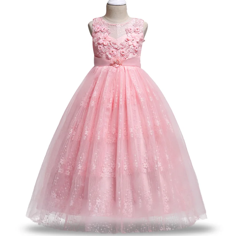 

2018 Summer Children's clothing Wear Girl Wedding Flower Girl Dress Princess Party Dress Formal Dress Sleeveless 3-14 Years Old