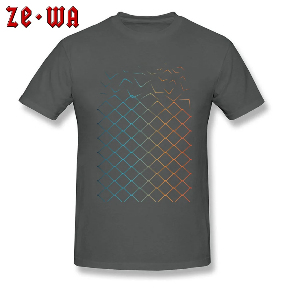 Birthday Street Men T Shirts Cheap Summer/Autumn Short Sleeve Crewneck 100% Cotton Fabric Tops & Tees Custom T-Shirt Colored geometric fence transforming to birds carbon