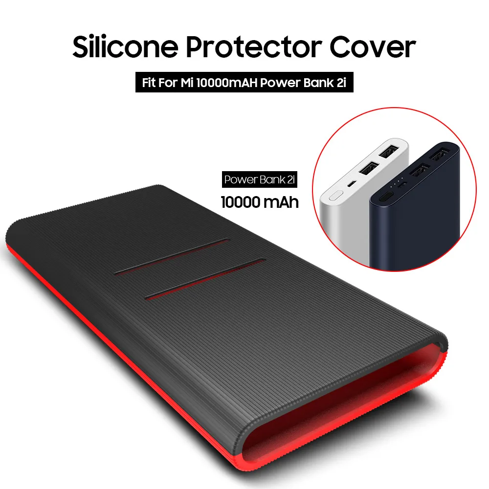 Силиконовый защитный чехол, кожный чехол, сумка для нового Xiaomi Xiao Mi 2, 10000 мА/ч, двойной USB внешний аккумулятор, аккумулятор, аксессуар, разноцветный