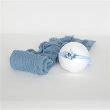 Новорожденное Марлевое хлопковое крашенное шерстяное одеяло детский вязаный Топ и повязка на голову, набор для фотосъемки новорожденных