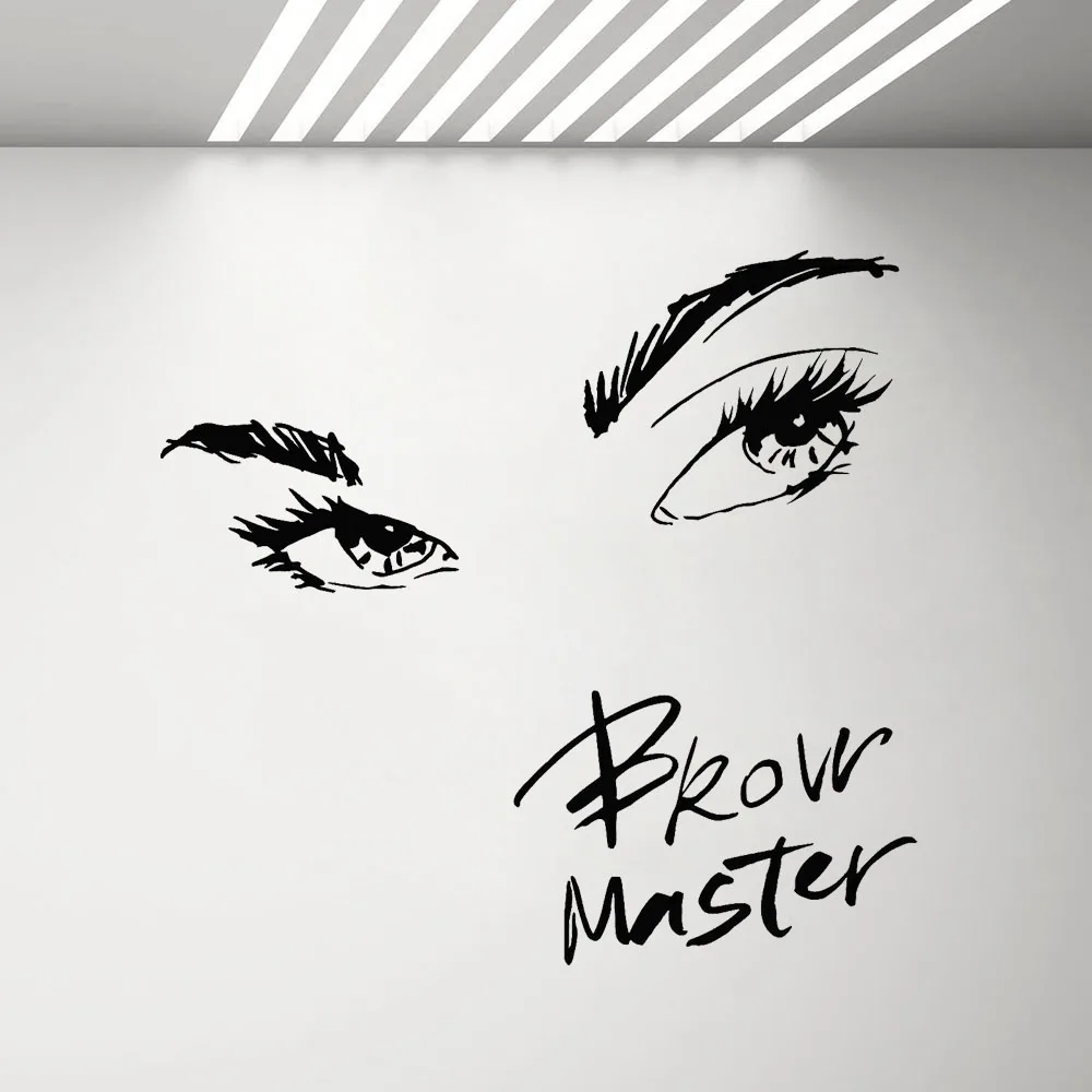 Виниловые наклейки на стену с надписью «Brow Master», женские ресницы, украшение для салона красоты, наклейки на стену, художественная роспись бровей, мода G323