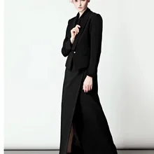 Настроить простой дизайн осень лето Для женщин Сращивание элегантный разрез юбка Высокая талия голени Bodycon Черный цвет; Большие размеры Длинные Юбки для женщин