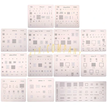 

13pcs in 1 BGA reball stencils for ipad/iphone 5 5S 6 6s 7 Plus a6 A6 A7 CPU+RAM AUDIO IC Power/WIFI IC BCM5973KFBGH 343S0655-A1