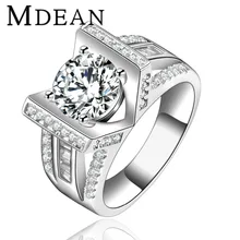 MDEAN Anillos de Boda para las mujeres Oro Blanco Plateado cz diamond engagement rings mujeres bague bijoux Joyería de La Vendimia Accesorios MSR145