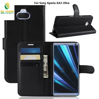 

100pcs/lot For Sony Xperia XA3 ultra Lychee Wallet Leather Case Stand With Card Holder For Sony Xperia XZ4