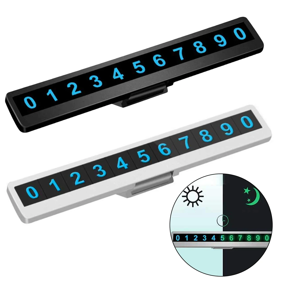 

Dewtreetali Luminous Car Styling Phone Number Card Temporary Car Parking Number Board Card Plate Telephone Number Card