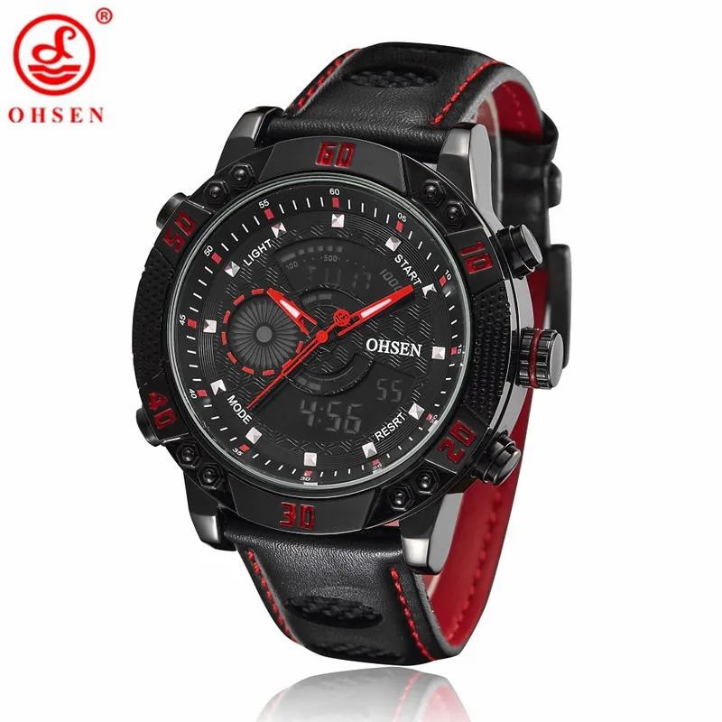 OHSEN Relogio Masculino оригинальные часы De Marca мужские роскошные брендовые кварцевые для