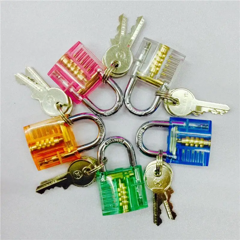 

Beautiful Design Modern Style Transparent Visible Pick Cutaway Mini Practice View Padlock Lock Training Skill For Locksmith
