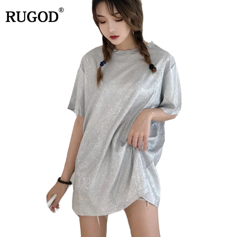 RUGOD 2018 New Arrival Spring Summer Casual Women T shirt Long Style Female Tops Stylish Silver Lady Clothing Tops camiseta
RUGOD 2018 New Arrival Spring Summer Casual Women T shirt Long Style Female Tops Stylish Silver Lady Clothing Tops camiseta