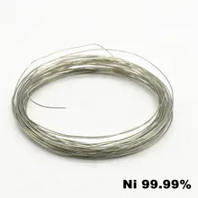 Никелевая Проволока 3N Ni чистота 99.9% для исследований и разработок элемент металлический диаметр 0,05 0,1 0,2 0,3 0,4 0,5 мм длина 2 метра