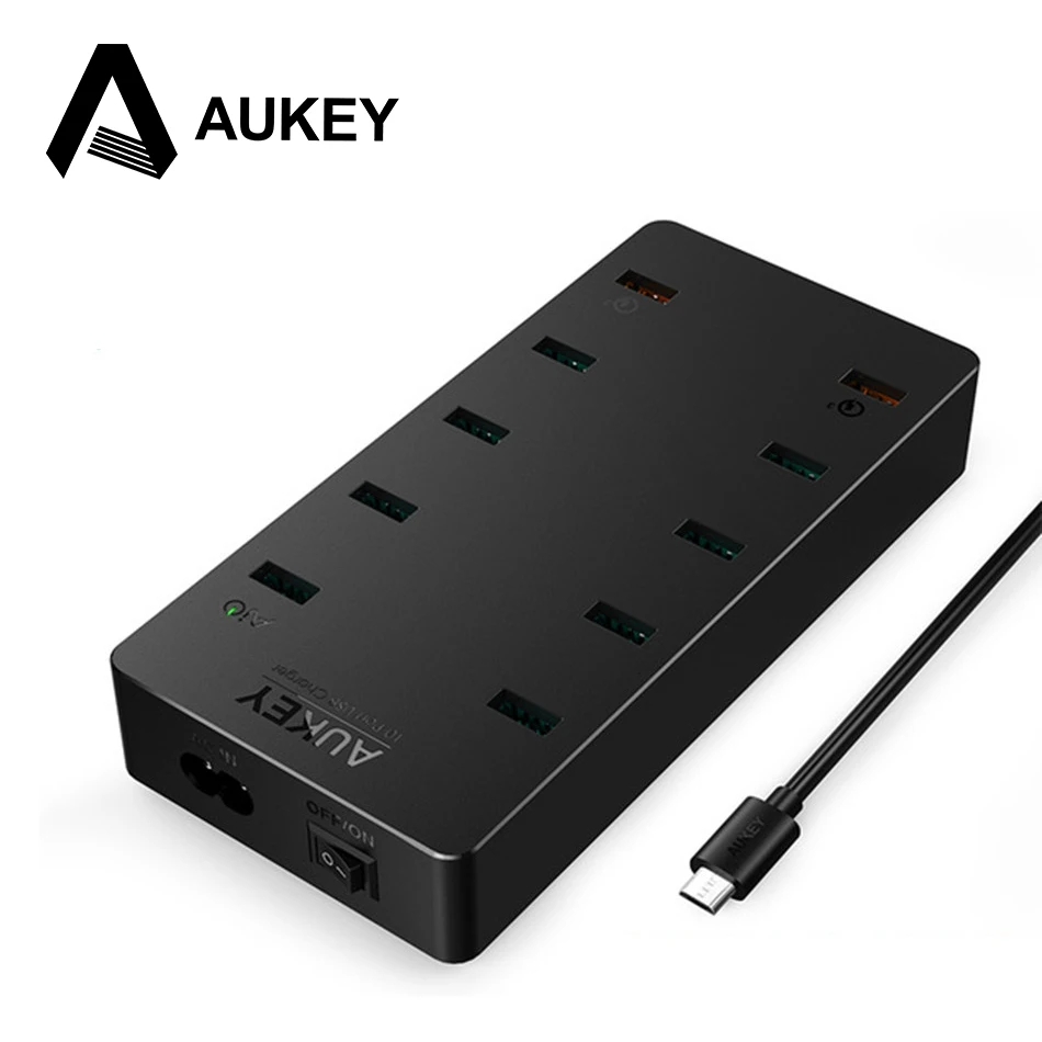 imágenes para AUKEY 10-Port USB Universal Cargador con Doble Carga Rápida 3.0 y 8 Puerto de Carga para Samsung Galaxy HTC S8 AiPower 10 Xiaomi imágenes para AUKEY 10-Port USB Universal Cargador con Doble Carga Rápida 3.0 y 8 Puerto de Carga para Samsung Galaxy HTC S8 AiPower 10 Xiaomi