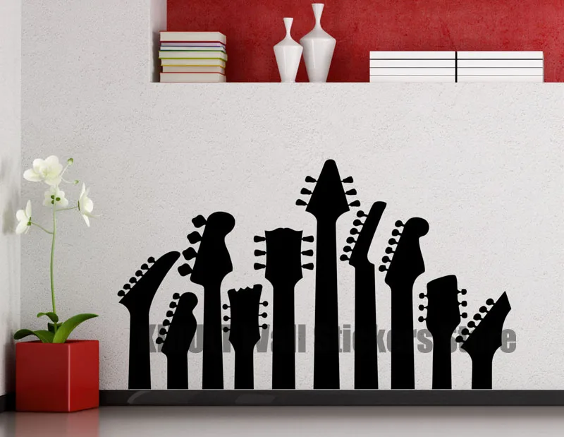 Guitars Wall Decal Heavy Metal Rock Music Vinyl Sticker Home Room Teen
