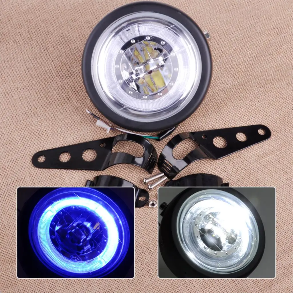  CITALL Motorcycle Motorbikes Chopper Cafe Racer LED Retro Headlight Lamp Vintage Round Light for Ha - 32821871274