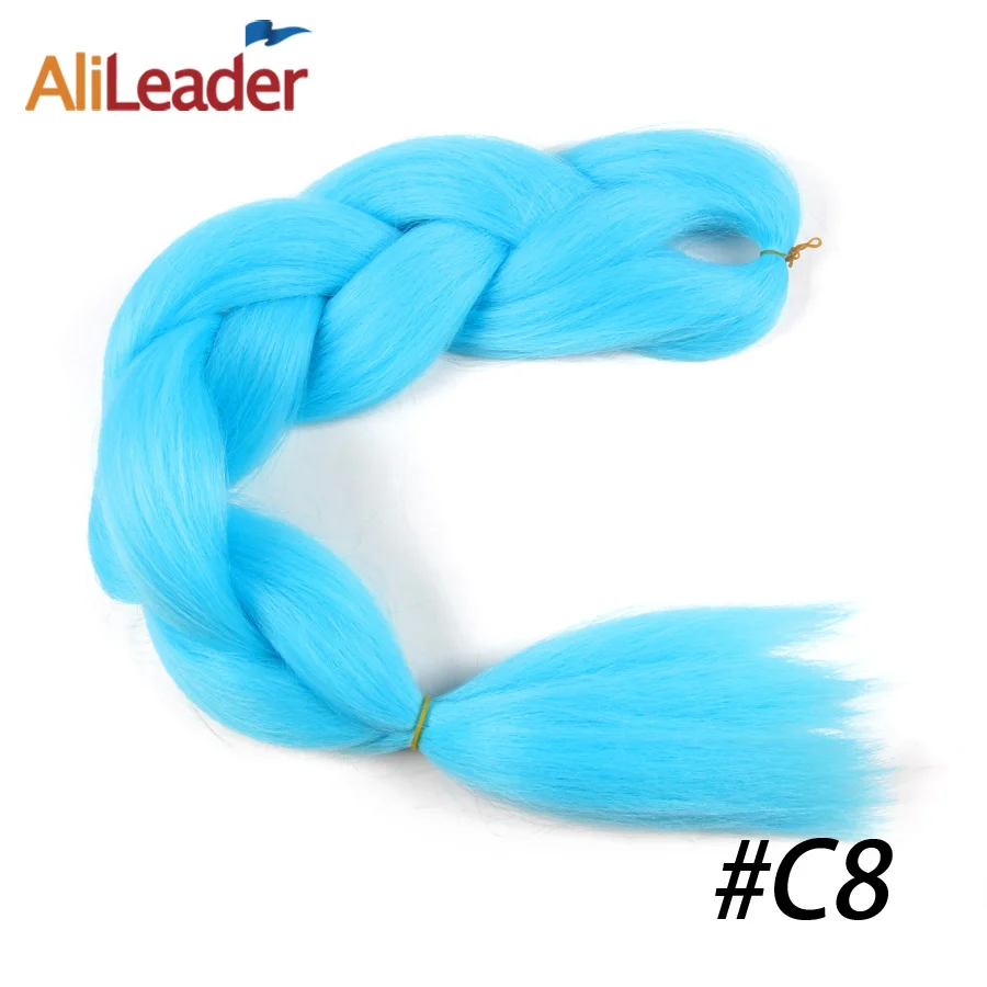 # Синий AliLeader Джамбо косички плетение волос 1 шт./партия 24 дюйма длинная коса для вязания крючком косички японское волокно синтетические волосы для наращивания - Цвет: # Синий