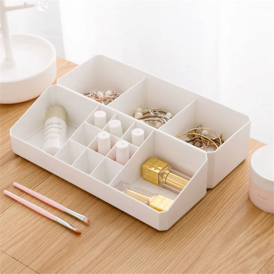 Cosmetic Storage Box Makeup Organizer Brush Lipstick Holder Desk Bathroom Make Up Organizer Display Case1