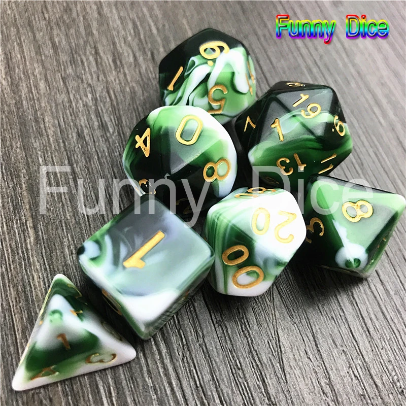 

2017 New 7pcs/Set for RPG Game dice Polyhedral Nebula d4 d6 d8 d10 d12 d20 dnd dice set gift toys