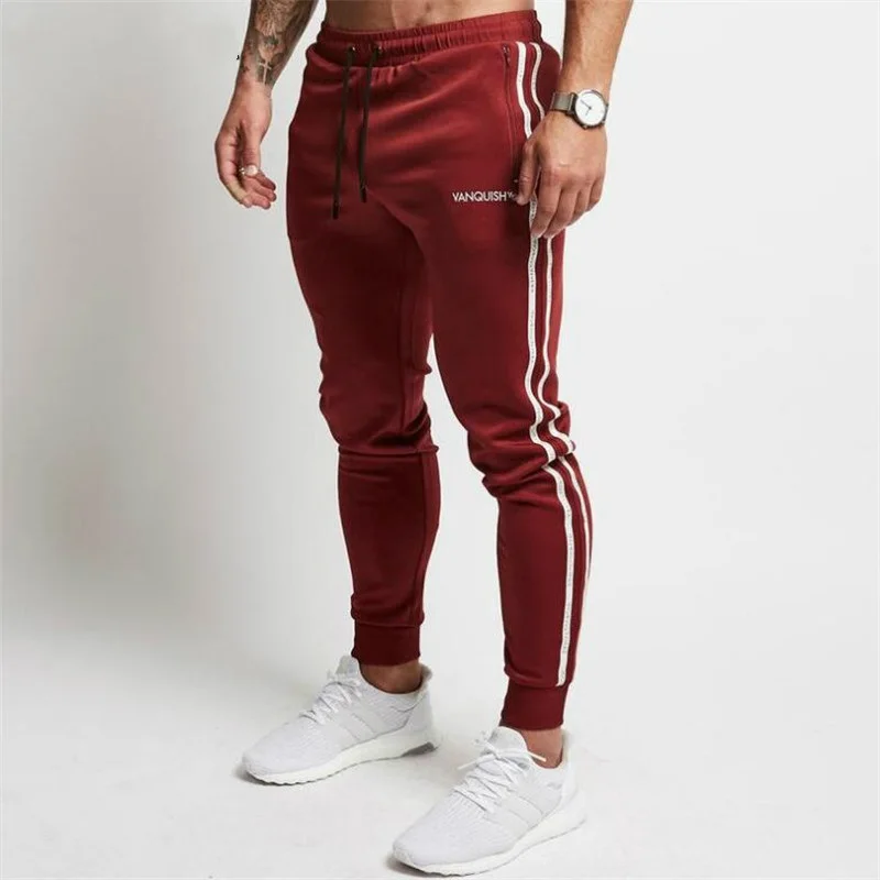 2018 Fashion Men Gyms Pants Joggers Fitness Casual Long Pants Men Workout Skinny Sweatpants Jogger Tracksuit Cotton Trousers