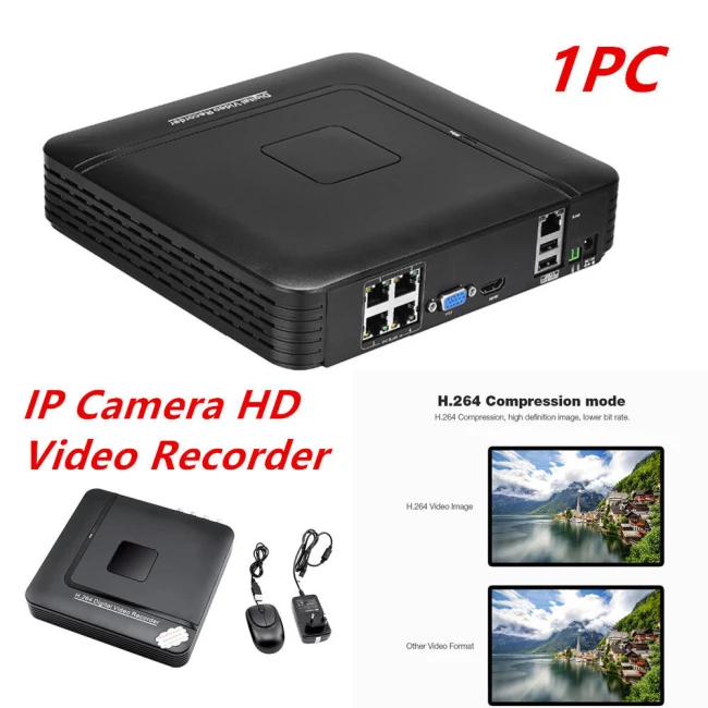 1x Мини 4CH DVR/HVR/сетевой видеорегистратор, HD видео рекордер автономная безопасность CCTV IP камера WiFi облако удаленный доступ с USB мышь