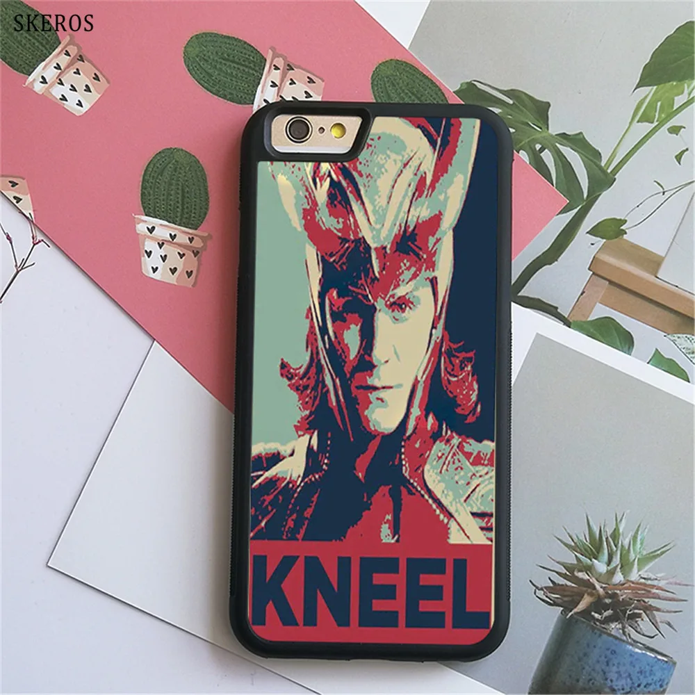 SKEROS Локи Мстители колени чехол для iPhone X 4 4S 5 5S 6 6s 7 8 plus плюс и # B448 |