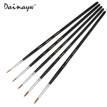 5PCS Miniature Detail Paint Brush Set Finest Quality Soft BrushesPen For Acrylic Watercolor Oil Drawing Model