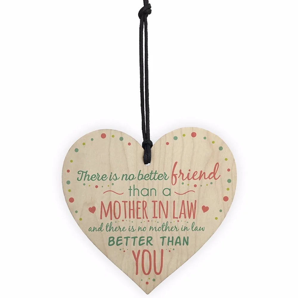 

Meijiafei Mother In Law Hanging Heart Friendship Birthday Gift Sign Mothers Day Thank You Sign