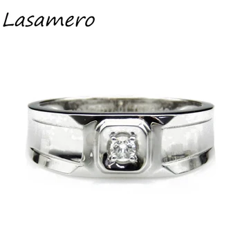 

LASAMERO Ring For Women 0.08ct Certified Natural Diamond Ring Accents Platinum PT950 Gold Engagement Wedding Ring