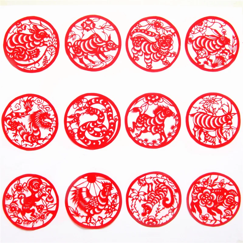 Chinese zodiac paper cut handmade paper cut art circle zodiac 16