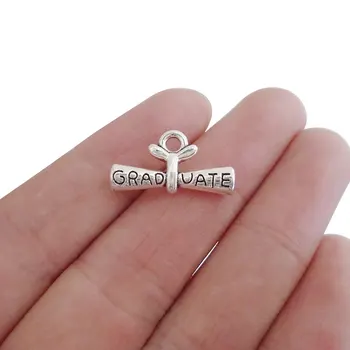 

20 x Metal Graduate Diploma Charms Pendant For DIY Necklace Jewelry Findings 21x11mm