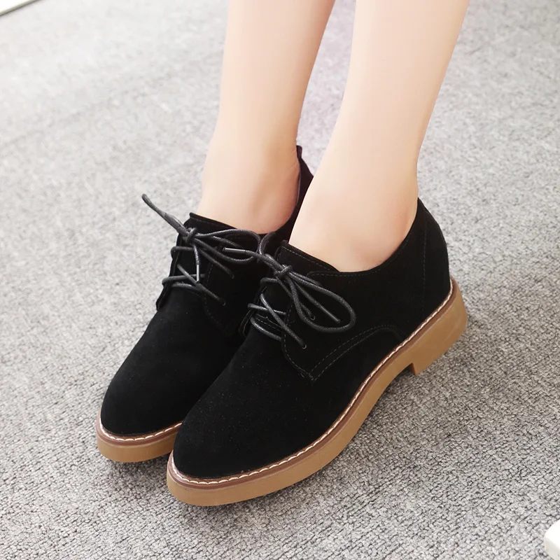 Women's Handmade Shoes pu Leather Lace Up Flat Shoes Woman Loafers Soft Comfortable Casual Shoes