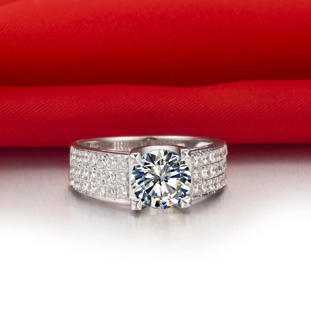 Fabulous Micro Insert 1 Carat Top Quality 18karat White Gold Fabulous Micro Insert 1 Carat Top Quality 18karat White Gold Synthetic Diamonds Wedding Ring Anniversary Man Band For Groom In Rings From Jewelry